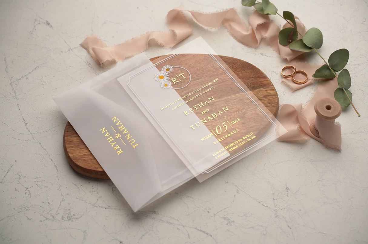 100pcs custom wedding marriage invitation transparent card