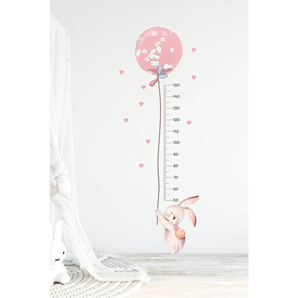 Home Decor Wall Stickers Decorative Height Measuring Wallpaper For Kids Room Stature Baby Child Growth Chart Rabbit Meter Rulers