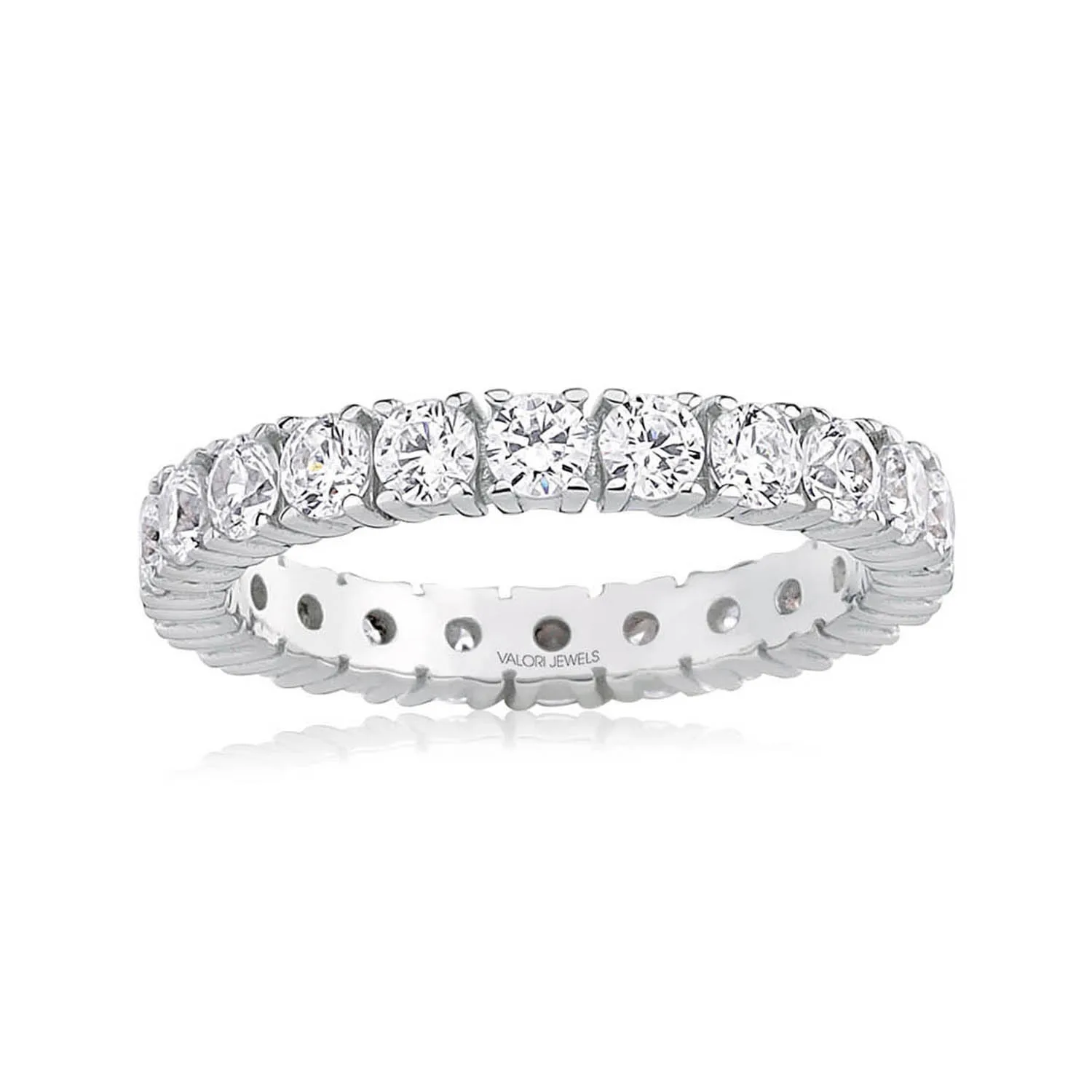 

Valori Jewels 2.53 Carat, Zirconia White Round Gemstone, Rhodium Plated, Eternity Ring