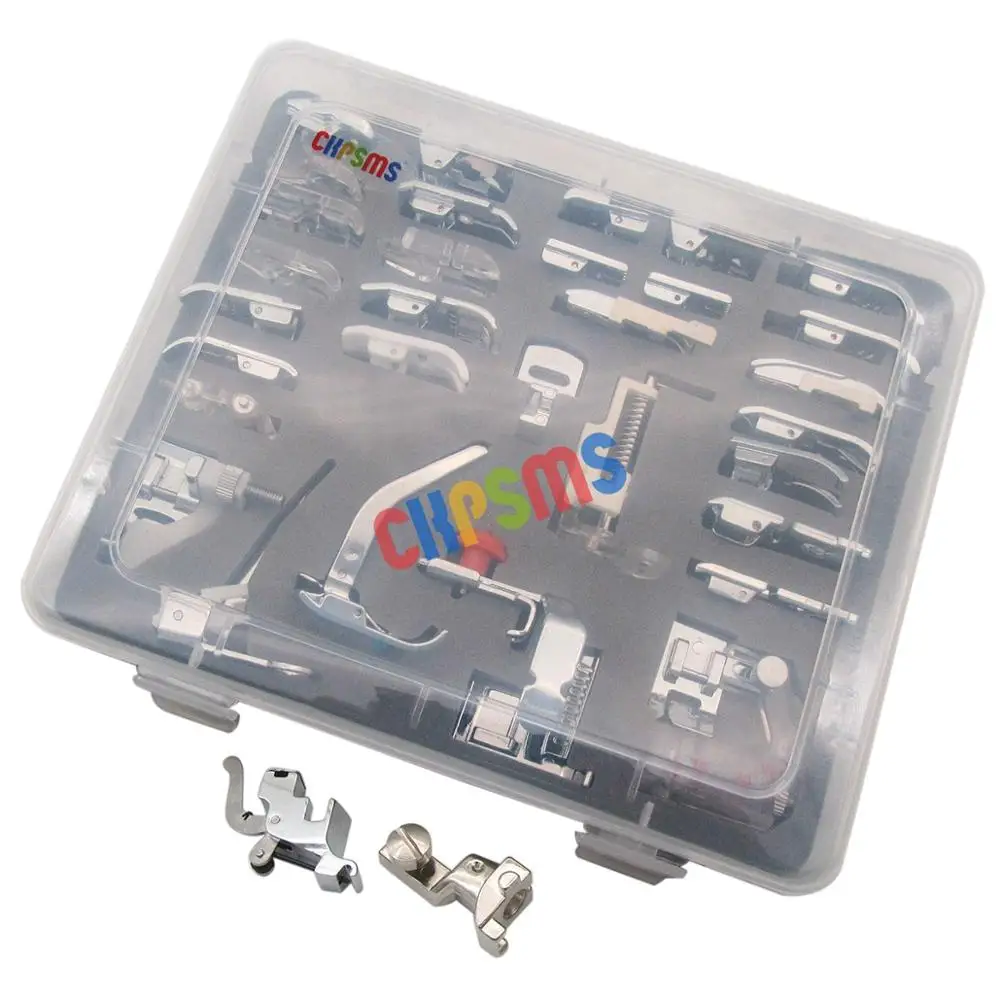 Presser Foot Set (in total 34 pieces) For Bernina New Style 165, 170, 180, 185, 190, 200, 630, 635, 640, 730E+