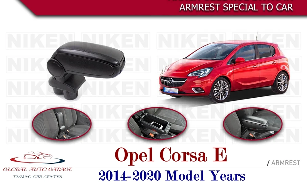 For Opel Corsa E Armrest 2014-2020 Car Accessories Storage Box Easy Install Universal Cup Holder Interior Auto Charging USB