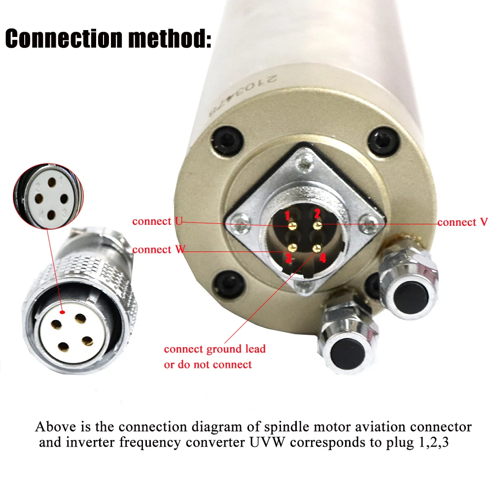 1.5KW 65mm ER11 220V Water Cooled Spindle 24000rpm  4PCS Bearing Spindle Motor for CNC Engraving Milling