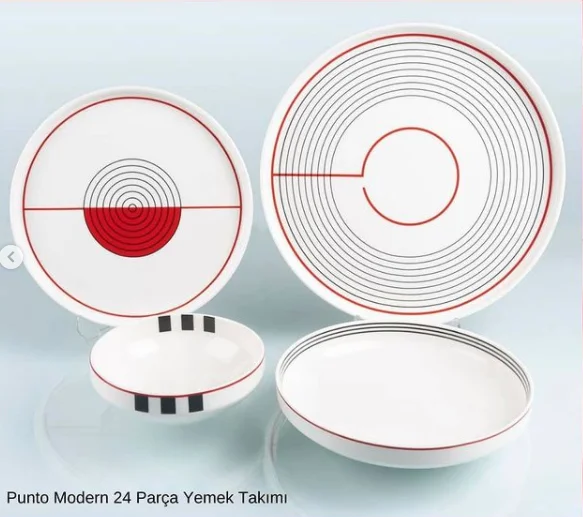 Unique Special Pattern 6 Persons 24 PCS Porcelain Turkish Made Dinnerware Set