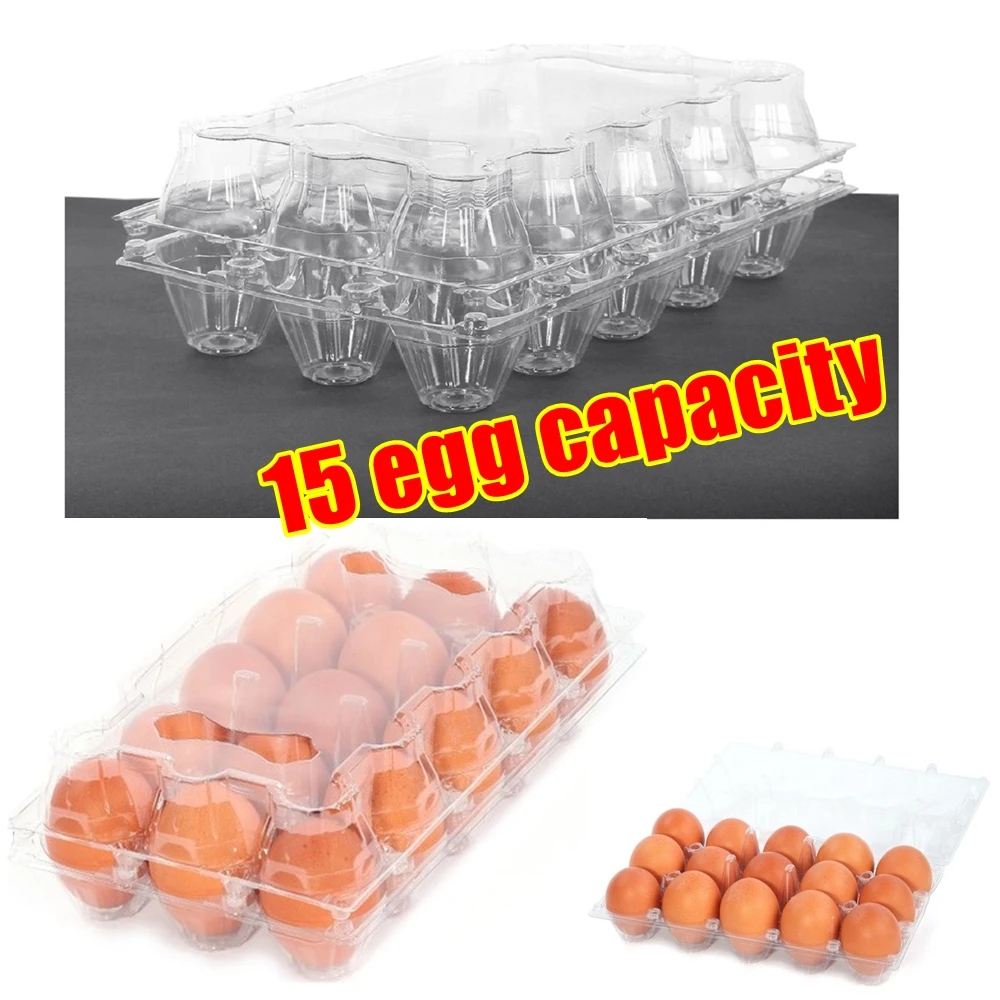 Disposable 15 Holes Eggs Container Plastic Clear Egg Packing Storage Boxes Organizer Racks And Shelf