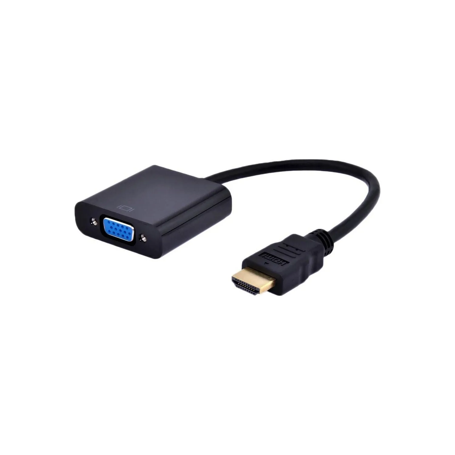 Blueway Projection Compatible HDMI To VGA Cable Converter, Analog Monitor Converter, Black, White