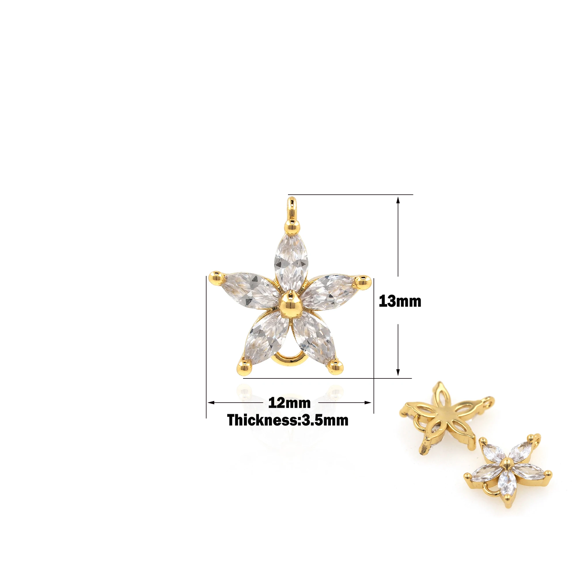 

Charm Little Star Pentagram DIY Jewelry Discovery Little Star Pentagram Charm Connector Cubic Zirconia