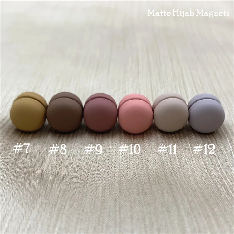 Matte Metal Magnet Hijab Muslim Scarf Hijab pins for Wome Macarone color Islamic Pinless Safety Headscarf Brooches Accessories
