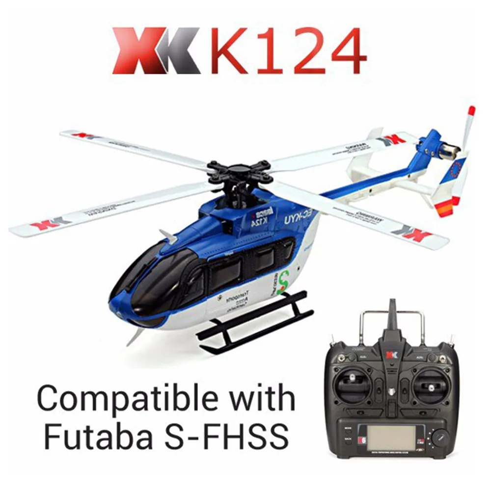 Oryginalny WLtoys XK K124 EC145 6CH bezszczotkowy silnik 3D 6G System helikopter RC RTF kompatybilny z FUTABA S-FHSS