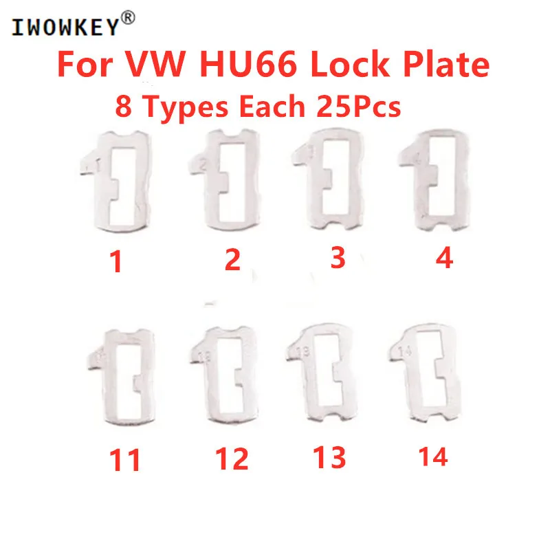 

200Pcs Car Lock Reed HU66 Plate For AUDI Volkswagen Plate NO 1.2.3.4,11.12.13.14 Each 25PCS For Lock Repair Kits