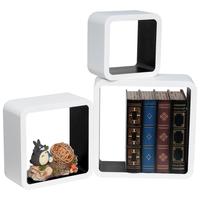 3PCs/set Wooden Floating Wall Shelves  Bookcase Bookshelf CD DVD Toys Storage Display Shelf Decorative Home Storage Organizer