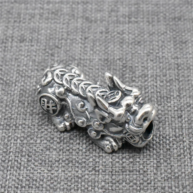 

925 Sterling Silver Good Fortune Pixiu Kylin Beads for Bracelet Necklace