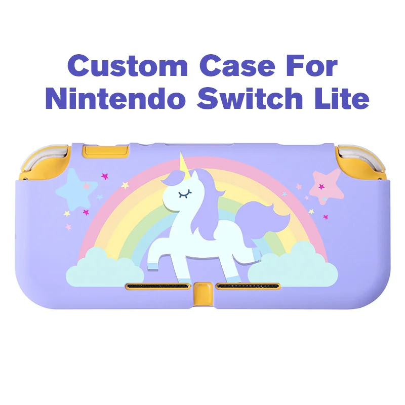 Nintendo Switch Lite 용 맞춤형 귀여운 카와이 케이스 TPU 보호 쉘 데칼 커버 나만의 디자인 만들기