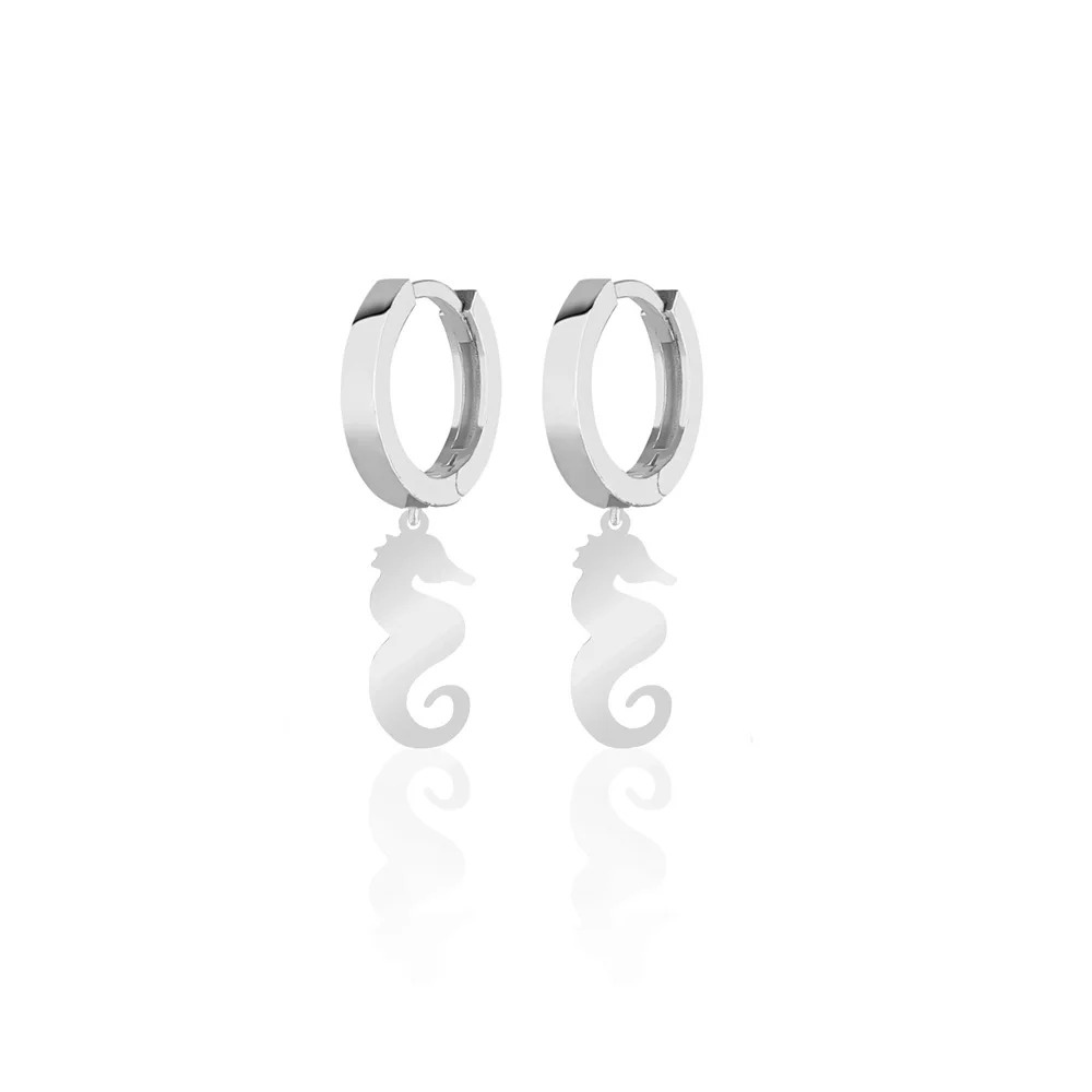 Fashion 925 Sterling Silver Earrings Seahorse Jewelry For Women Rhodium Plated Drop Earrings