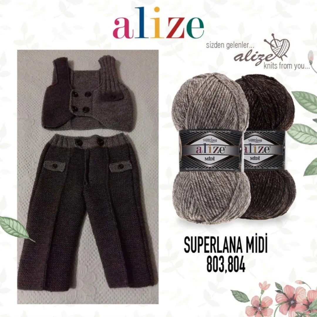 Alize Superlana Midi Knitting Yarn Heavy worsted Yarn Heavy Weight Wool Yarn blend wool acrylic yarn for winter clothes ALIZE