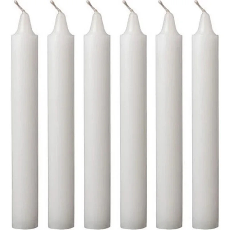 Ankanatural Nostalgic Candlestick Candle White 15  Pieces Length 14 cm Diameter 1,8cm