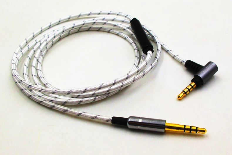 OCC Nylon audio cable with mic For Denon AH-MM400 MM200 MM300 headphones
