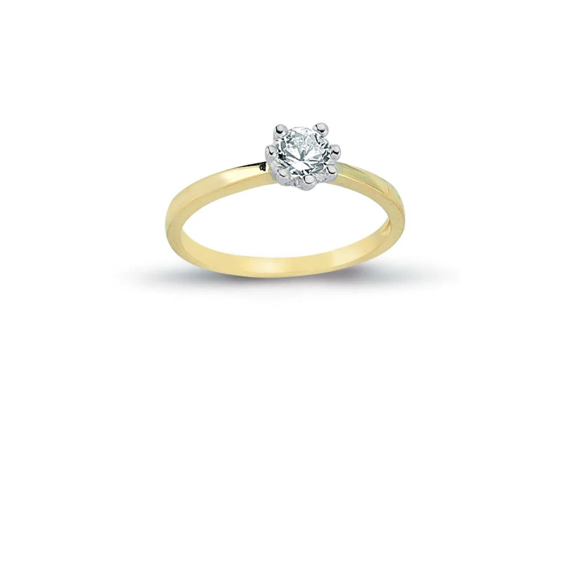 14K Solid Gold Solitaire Elegant Engagement Wedding Ring