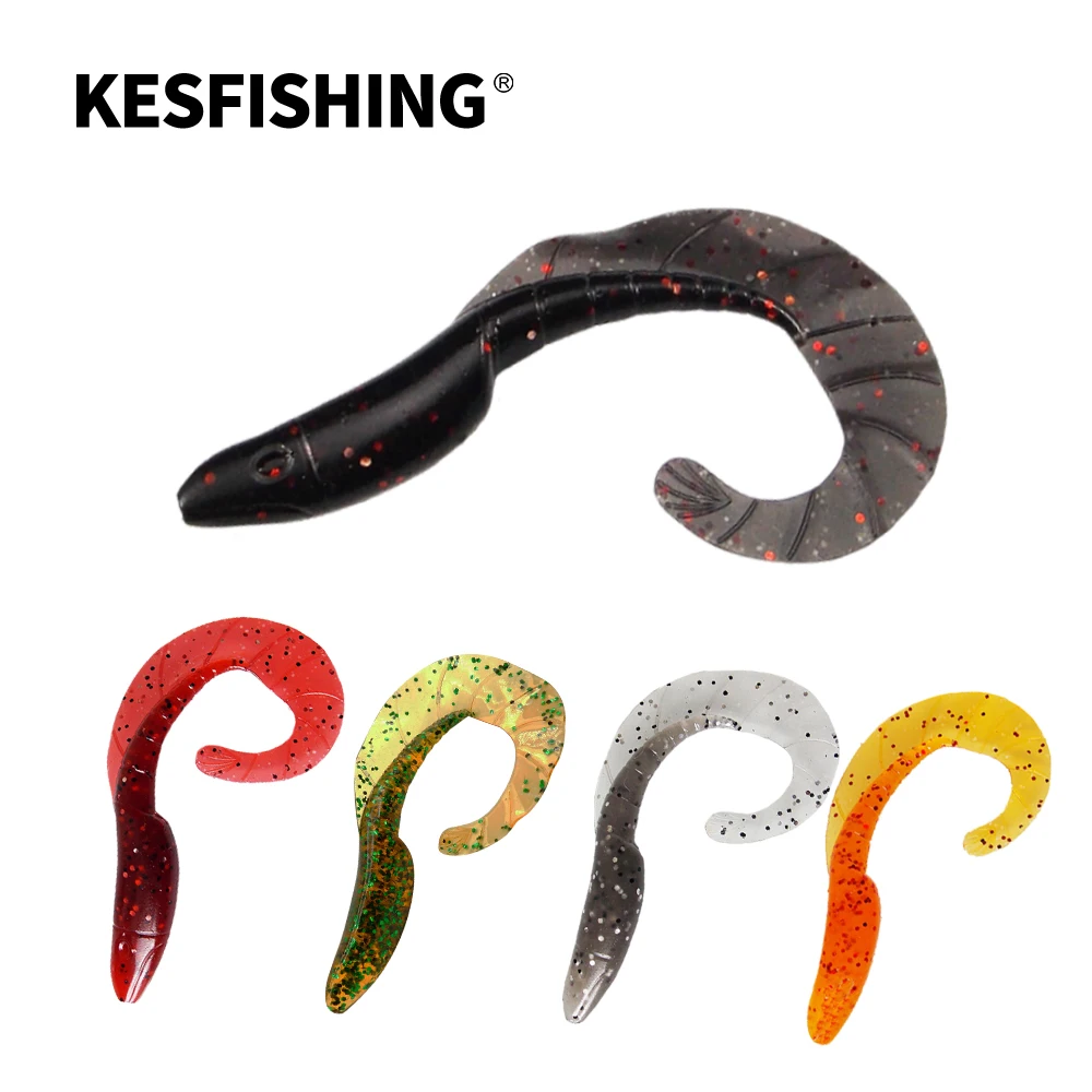 

KESFISHING Fishing Lure Dragon Hog 9cm Grub Worm Wobbler Artificial Silicone Soft Baits For all Fish Very Softness High Tenacity