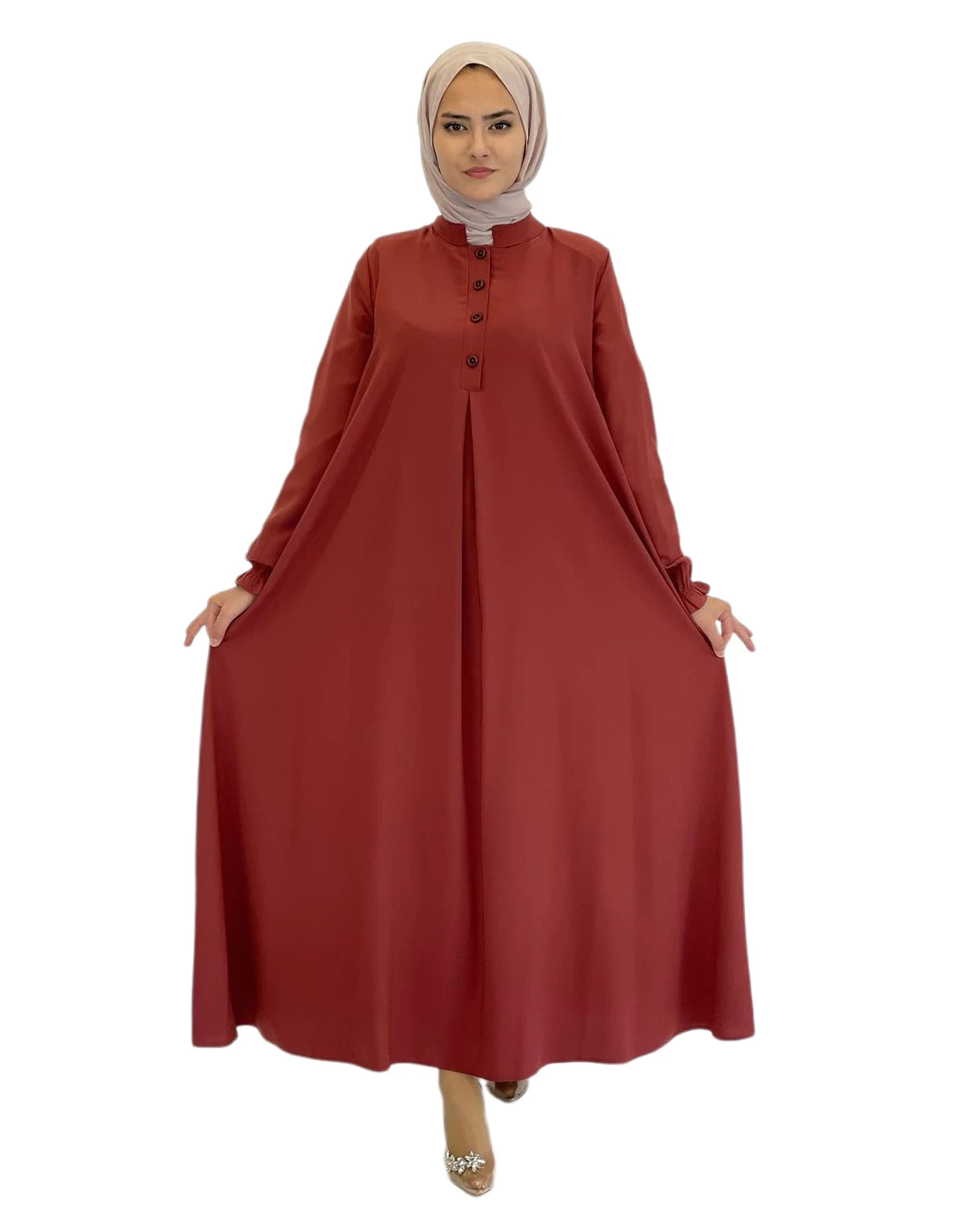 Muslim Abaya Islamic Hijab Fashion Clothing Extra Loose Cut Double Circular Maulana Model Dress