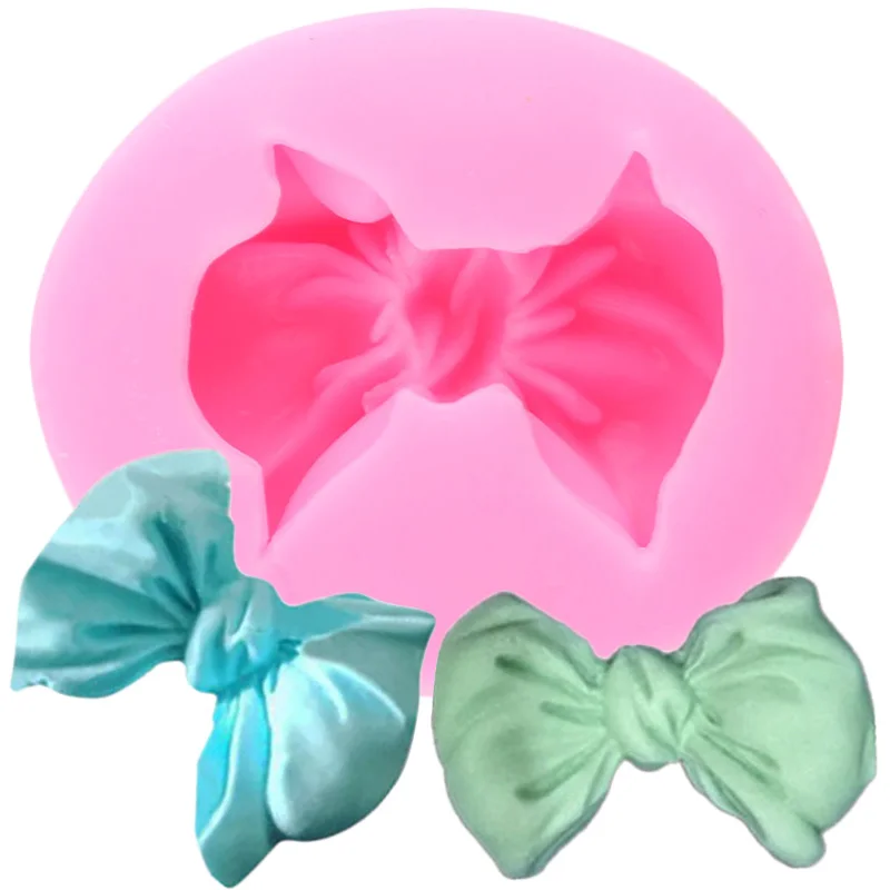 Cartoon Bow Tie Silicone Mold Cupcake Topper Fondant Molds Wedding Cake Decorating Tools Jelly Candy Chocolate Gumpaste Moulds