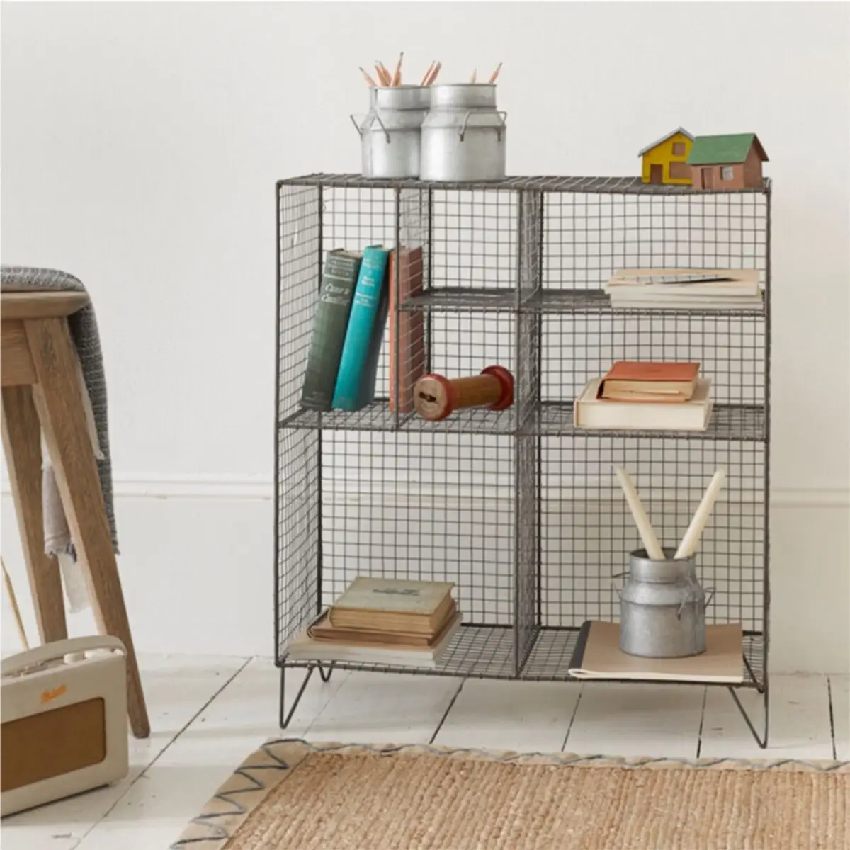 Rak Buku Logam 7 Bermata Lantai Berdiri Rak WD-240