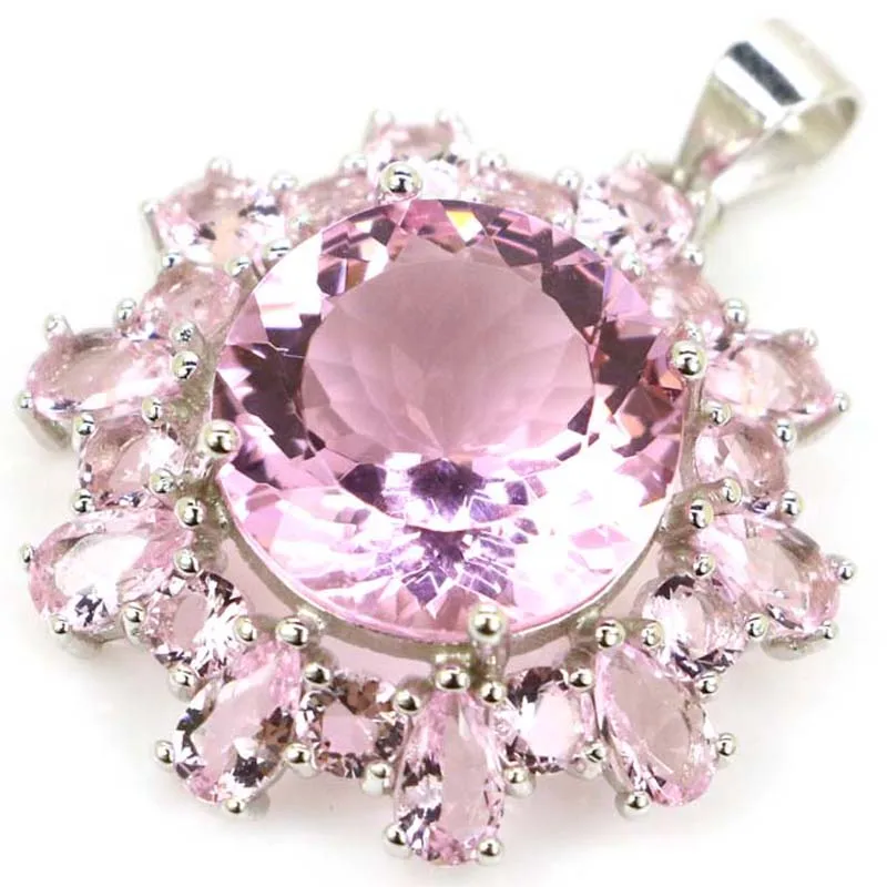 Pendentif en argent regardé 4.3 massif, tourmaline rose, aigue-marine, péridot, aigue-marine, kunzite rose, 30x23mm, 925g, achetez-en 3 et obtenez-en 1 gratuit