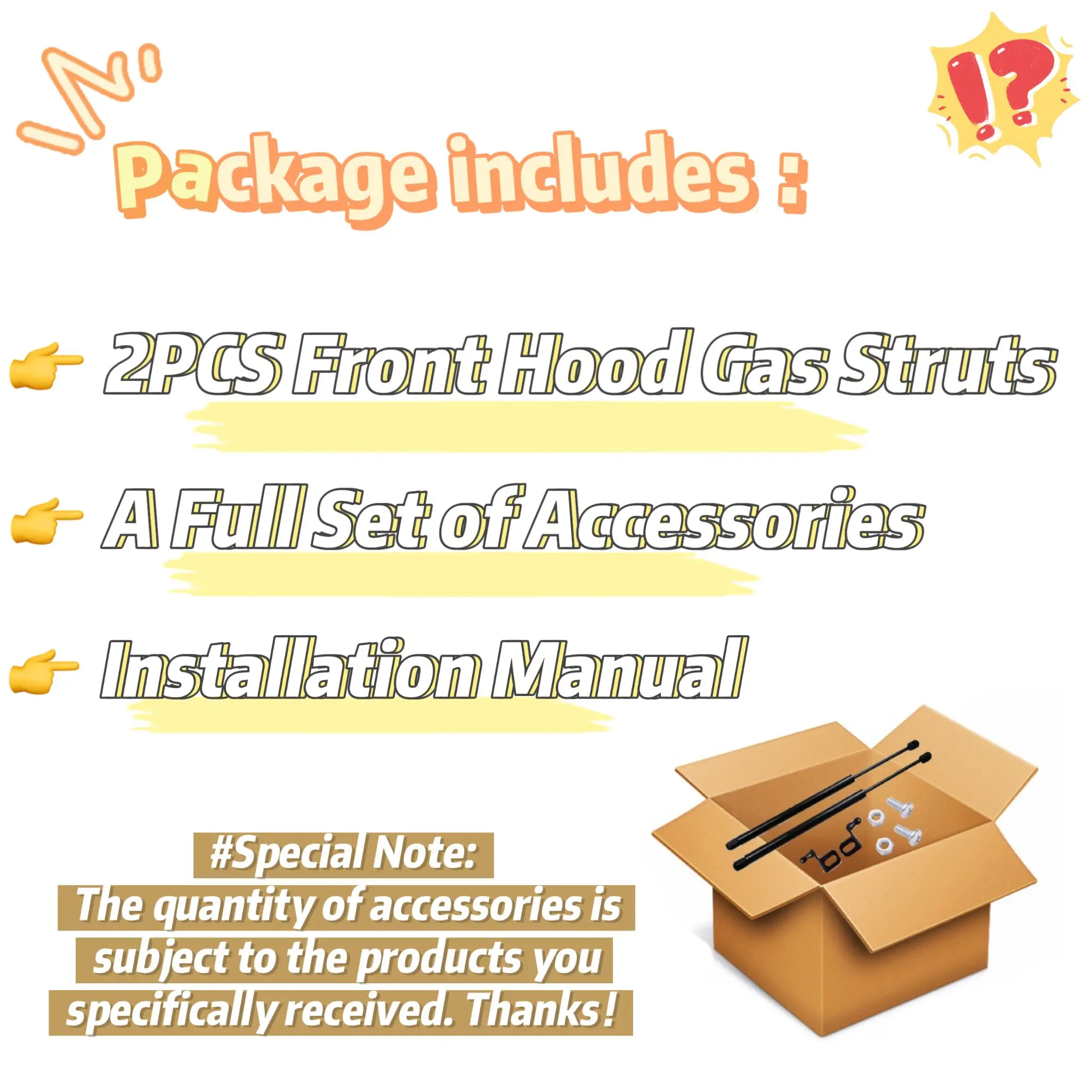 Front Hood Gas Struts for Hyundai Ioniq (AE) 2016-2022 Refit Bonnet Lift Support Rods Spring Hydraulic Shock Dampers Prop Piston