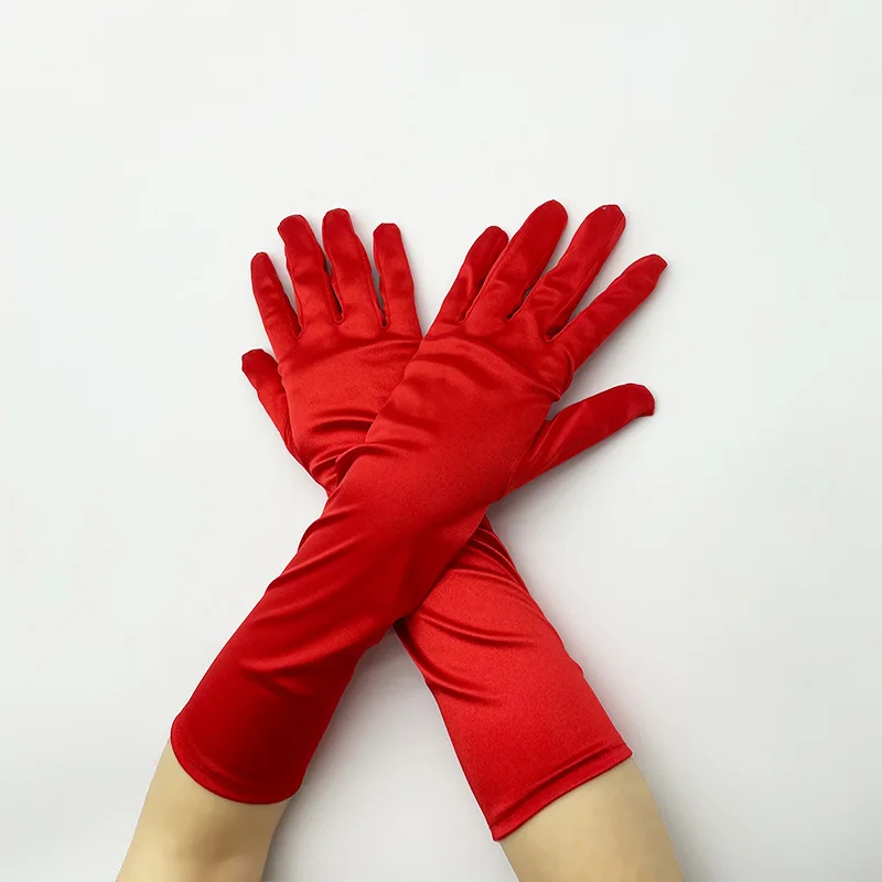 Gants de soirée en Satin bleu, élégants, pour femmes, Protection solaire, pour bal de promo, pour mariée, vert, rose, nouvelle collection