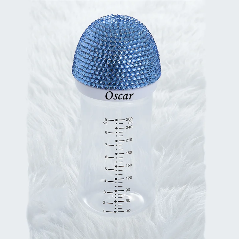 MIYOCAR personalized any name can make lovely bling baby bottle 260ml plastic BPA free many colors choose baby shower gift