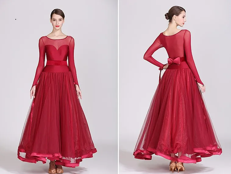 Ballroom dress waltz dress rumba standard smooth dance dresses S7007 Ballroom dance competition dress red wine red blue black