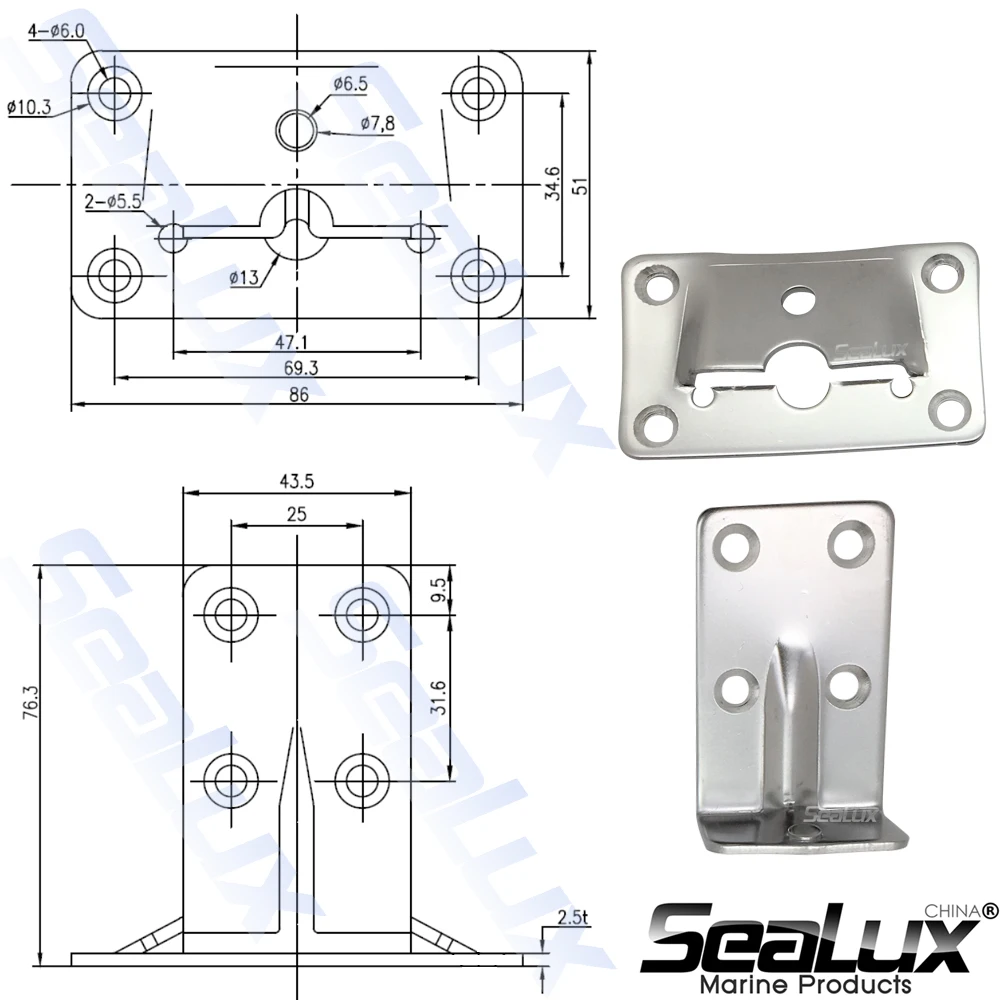 Sealux Marine Grade Stainless Steel 304 Table Bracket set Removable Multiple usage for House Boat Marine Accessories Hardware