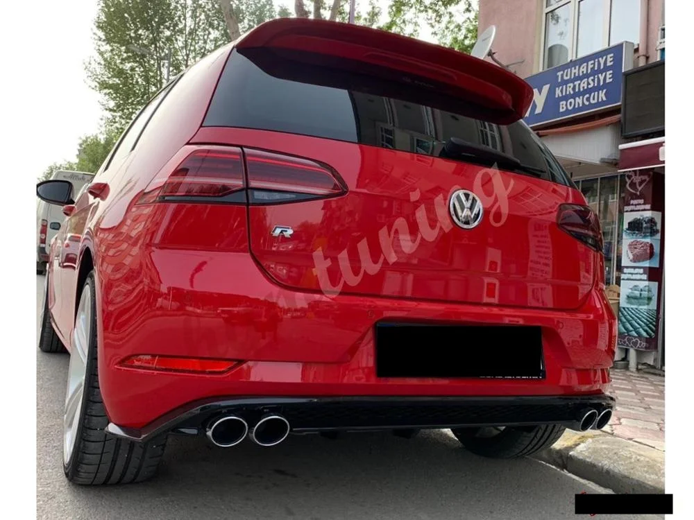 For Volkswagen Golf 7.5R Diffuser 4 Fake Exhaust Car Accessory Universal Modified Rear Bumper Attachment Styling Durable Sport