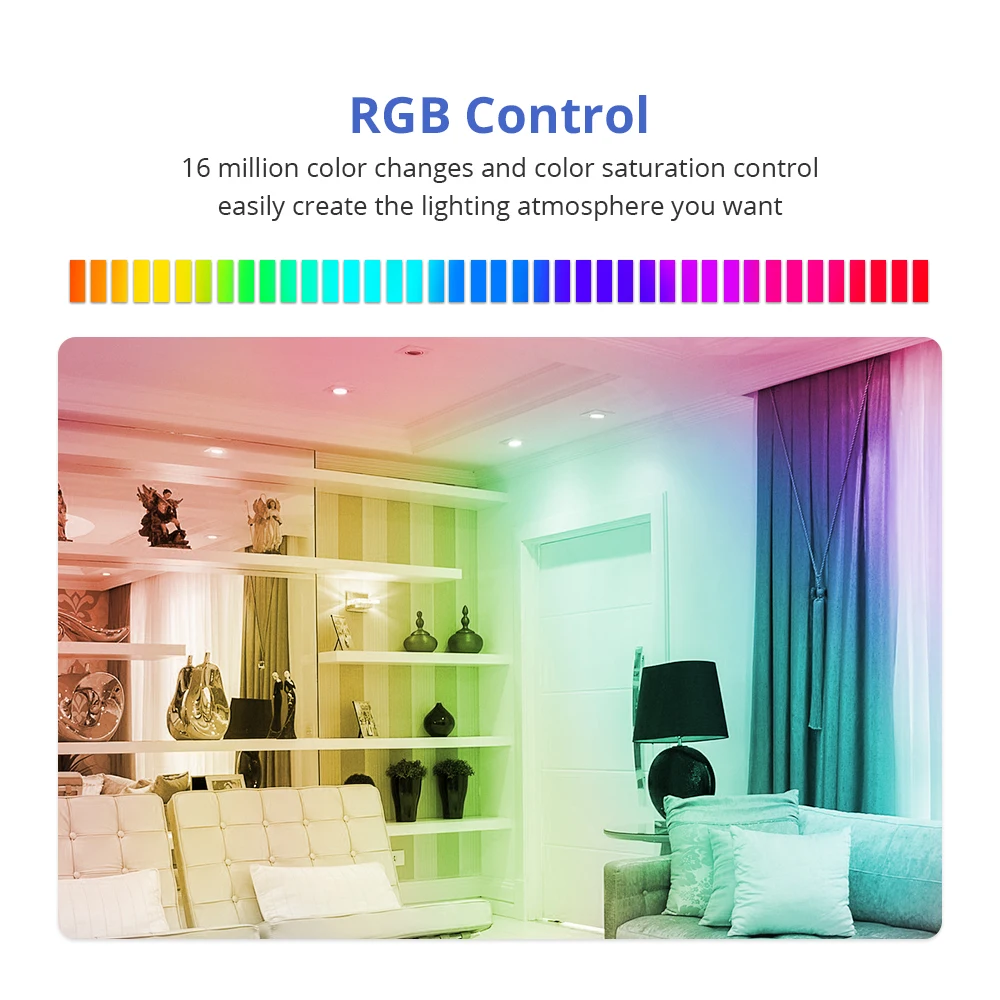Benexmart Smart Homekit WiFi GU10 Smart LED Light Bulb RGBCW Dimmable Lamp Alexe Siri Voice Control Color Change 5W Spotlighting