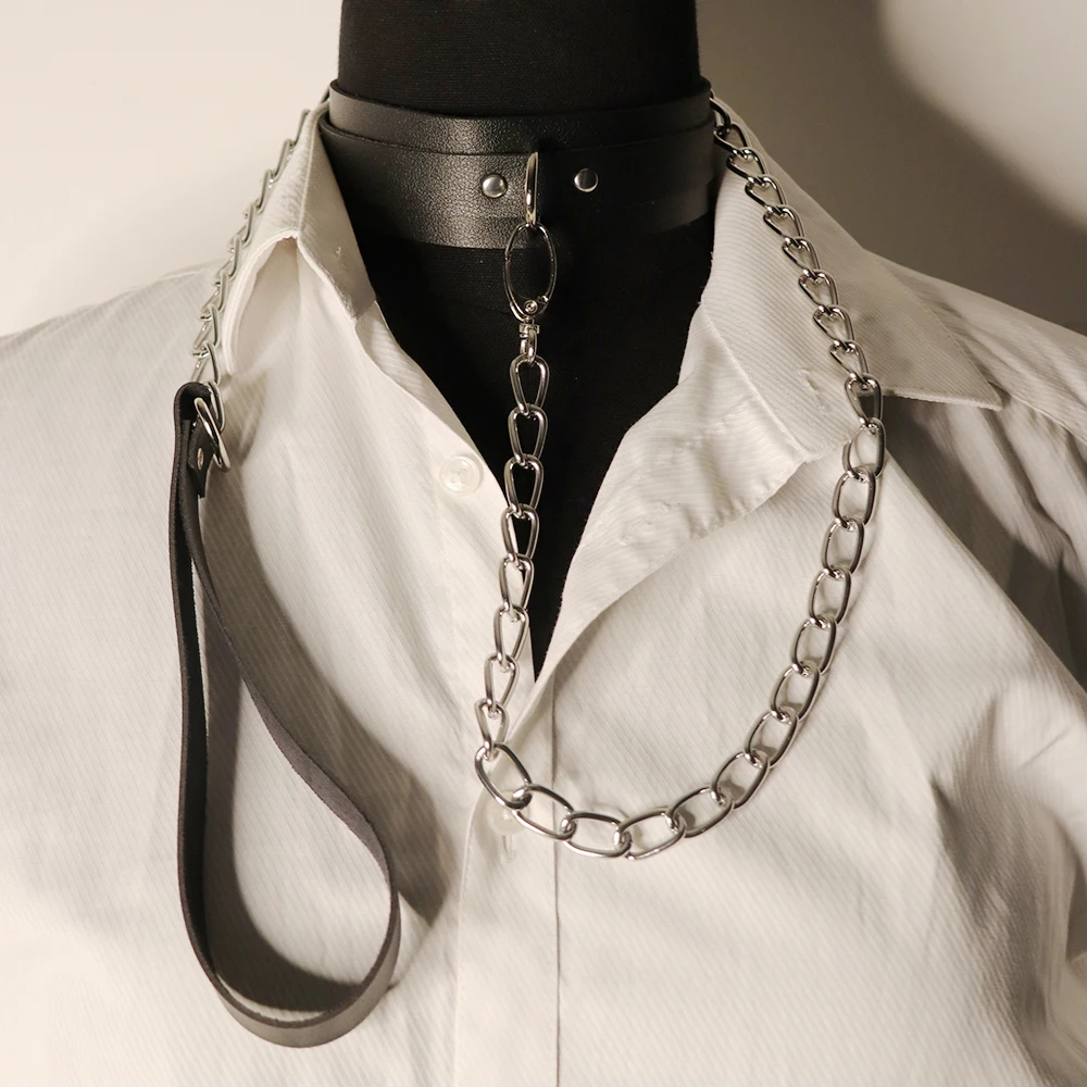 Bdsm Bondage Rope PU Leather Collar Sex Toys For Women Adults Games Choker Fetish Chain Goth Accessorie Adjustable Neck Harness