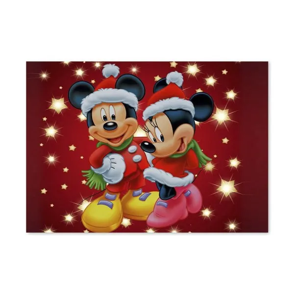 Placa Decorativa Mickey and Minnie Natal