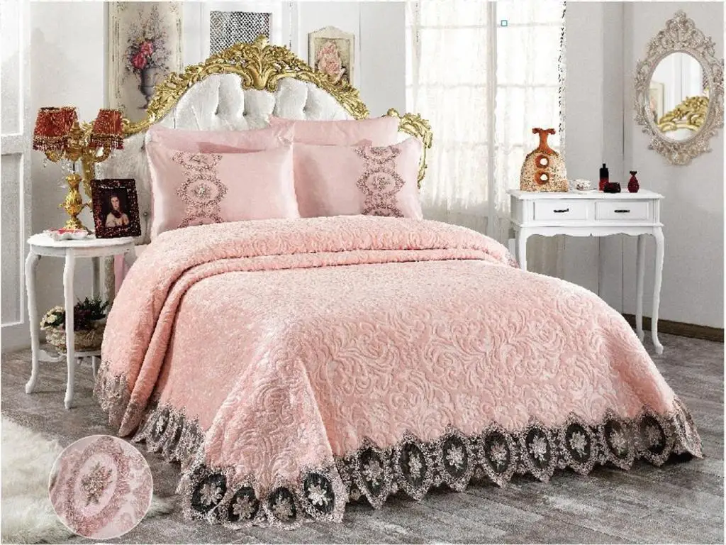 

The Dore French 6 Parça Güpürlü Blanket Pack Stylish Elite Showy Bed Top Blanket Set