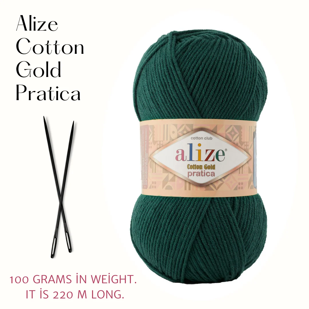 Alize Cotton Gold Pratica przędza, jesień, kolekcja zimowa 55% bawełna-45% akryl, przędza turecka 100 g - 220 m, nowa przędza Alize