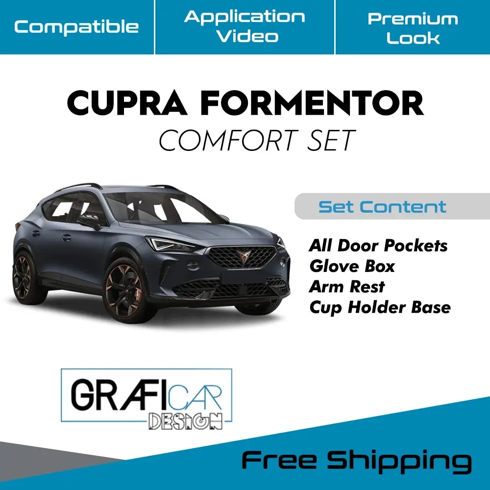 CUPRA FORMENTOR TRIM PLATED COMFORT SET & FABRIC SELF ADHESIVE-LASER CUT CUPRA FORMENTOR TRİM PLATED COMFORT SET AND FABRİC SELF ADHESİVE CAR ACCESSORİES INSULATİON NOİSE-CANCELİNG COMFORTABLE SOUND AND ANTİ-COLD WEATH