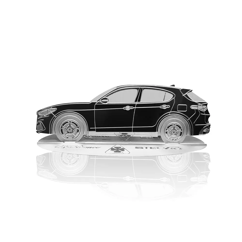 Diecast model shape engraved stainless steel car Alfa Romeo Stelvio