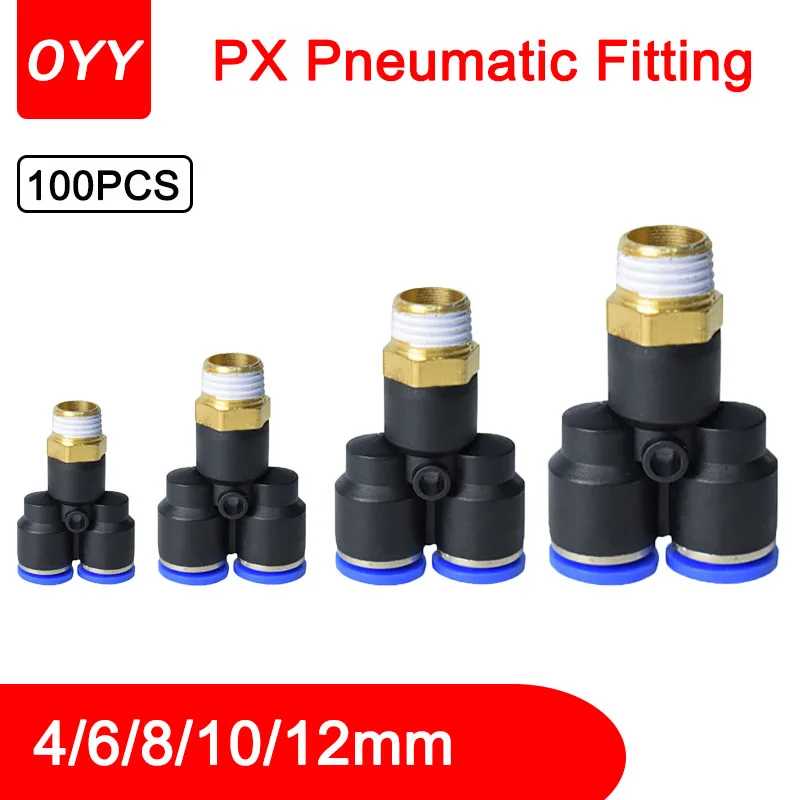 50/100PCS PX4-M5/PX6-02 Plastic Connector PX Throttle Valve Compressor Accessories Pneumatic Fitting 8mm 10mm 12mm