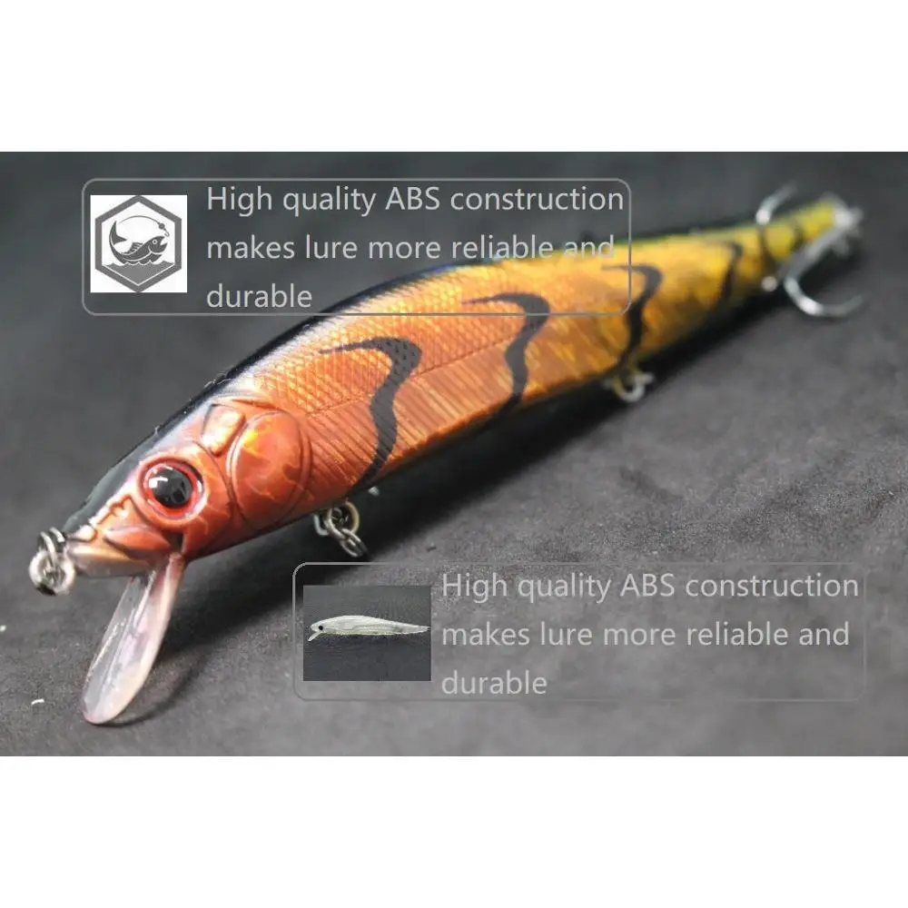 wLure Jerkbait Fishing Lure Minnow 24g 13.3cm Big Size Weight Transfer System for Long Casting 1 Meter Diving Floating M262