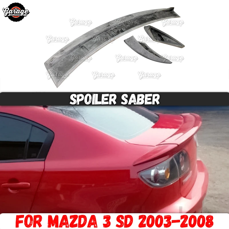 

Spoiler case for Mazda 3 Sedan BK 2003-2008 on doors of trunk ABS plastic sport styling accessories car tuning aerodynamic wing