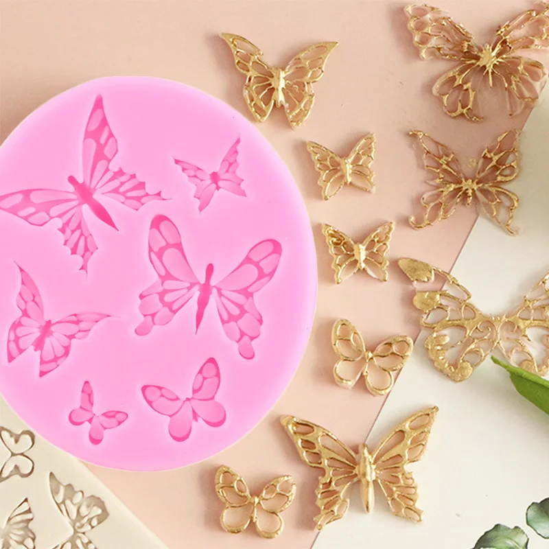 Daisy Plumeria Rose Flower Tree Branch Silicone Resin Mold 3D Birds Bear Butterfly Candy Chocolate Fondant Cake Decorating Tools