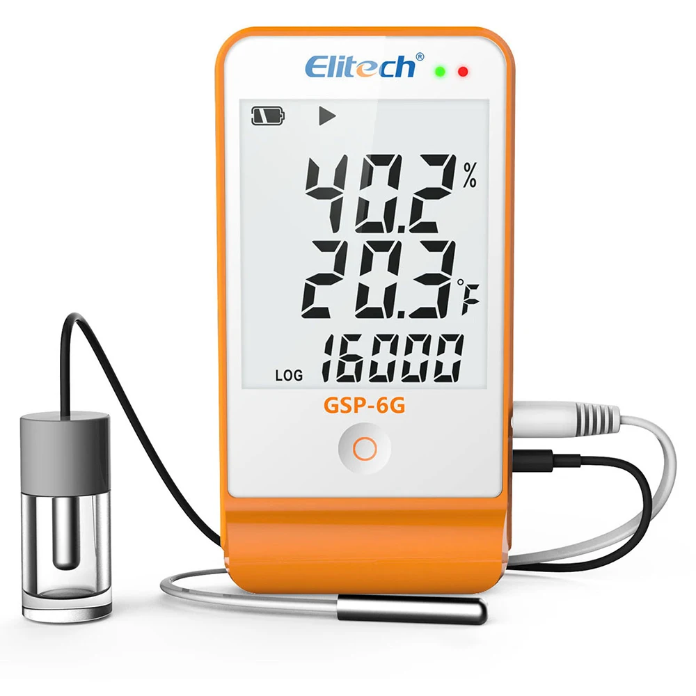 

Elitech GSP-6G Temperature Humidity Data Logger Recorder Vaccine Temperature Recorder with Glycol Bottle Temperature Sensor