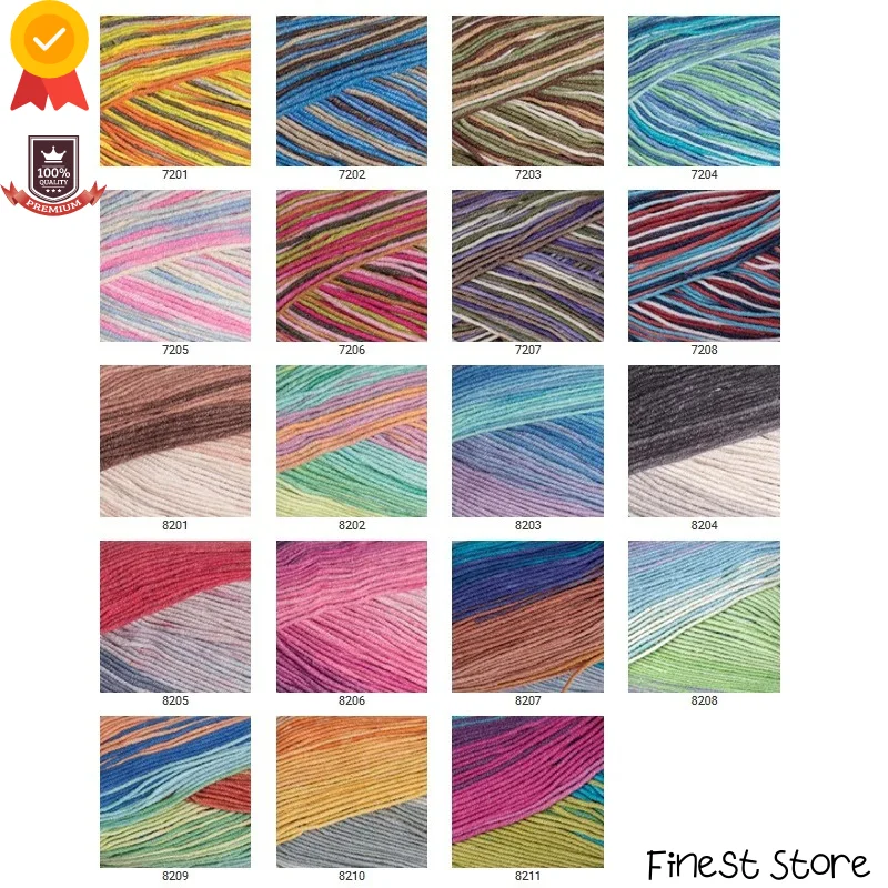 Yarnart Jeans Crazy Yarn %55 Cotton - %45 PolyAcr 50gr-160m Threads For Knitting Colorful Wool Dress Cardigan sweater Sewing