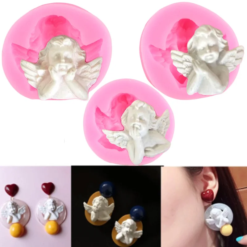 3D Cupid Angel Silicone Molds DIY Baby Chocolate Fondant Mold Cake Decorating Tools Cupcake Topper Candy Clay Resin Moulds