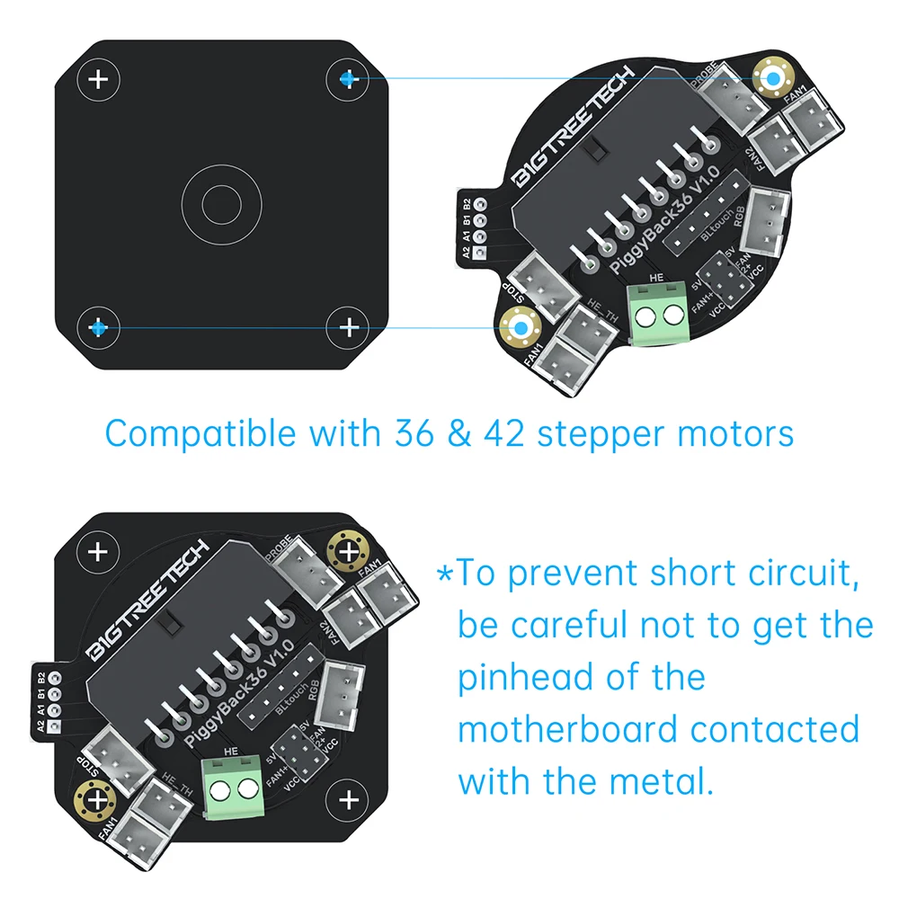 BIGTREETECH PiggyBack36 V1.0 Hot End Quick Replacement Terminal Tool Board 3D Printer Parts VS MiniAB Board For 36mm 42mm Motors