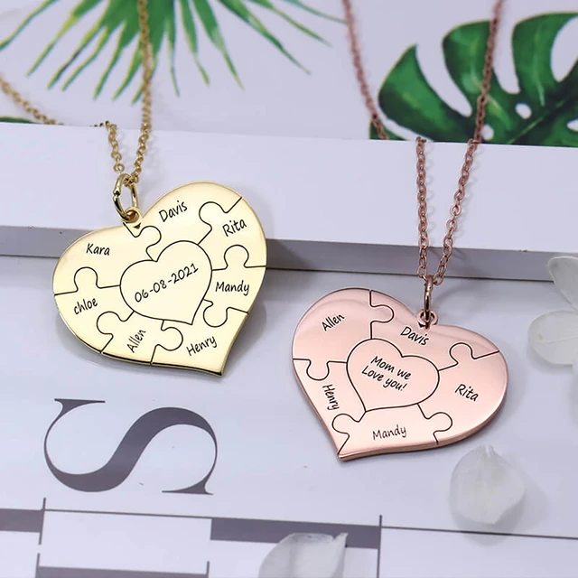 Puzzle necklace for family store