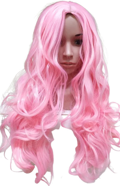 Wig Rosa Peruca Longa P/ Cosplay Lolita Personagem Kawaii