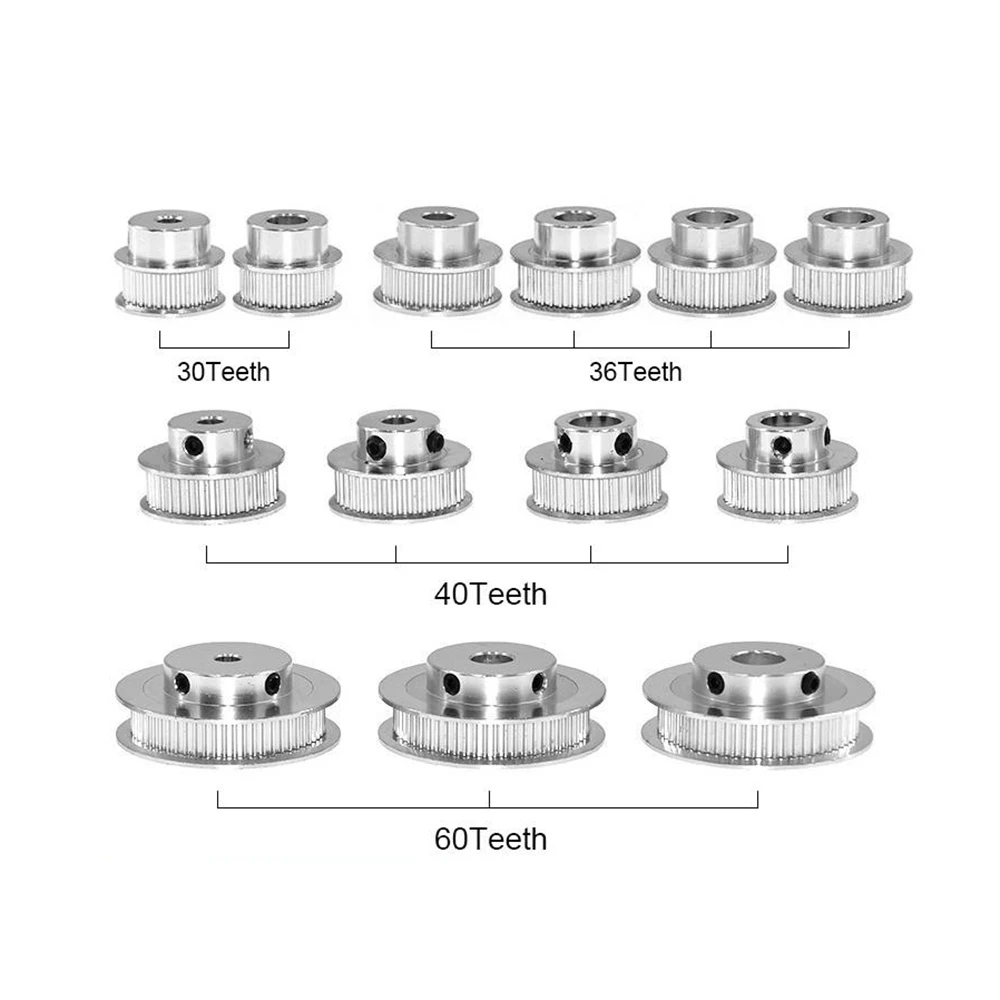 GT2 Timing Pulley 30-tooth 60-Teeth with 5mm or 8mm Bore Aluminum Gear for 3D Printer Parts Timing Belt 6mm 10mm